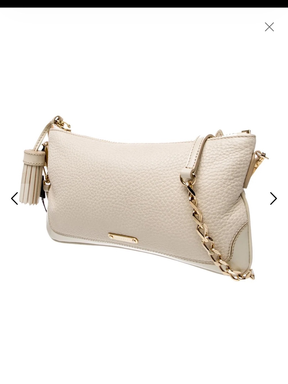BURBERRY Leather Crossbody Bag in Cream - Picture 3 of 7